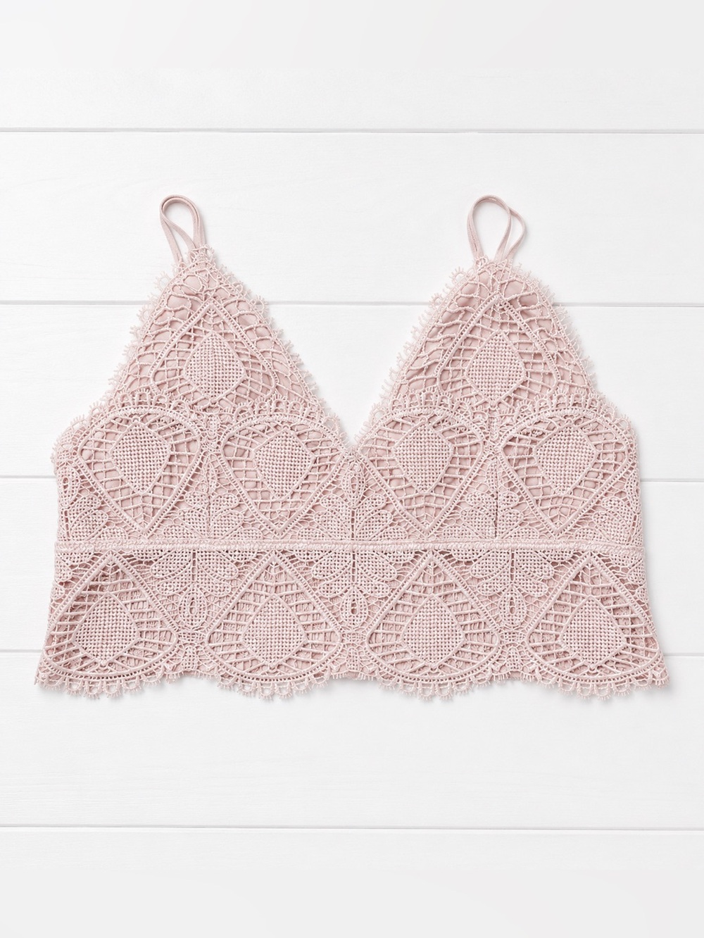 Anemone Crochet Lace Bralette in Blush Size Large
